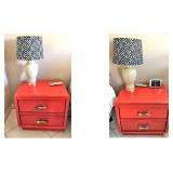 Pair of Hand Painted End-Night Tables with 2 Drawers & Decorated Drawer Pulls $65pair