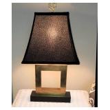 Contemporary Brass & Black Table Lamp $40