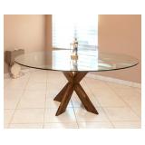 Trina 70Dx32H Tempered Glass Dining-Conference Table $400