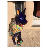 Talavera Ceramic Great Dane 21W x 10d x 39h $250; Small Talavera Cat $15