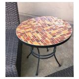 Mosaic Tiled Iron Side Table $35