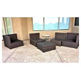 Atlantic Contemporary Lifestyle 5pc Synthetic Wicker Modular Patio Set $595