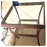 Glass & Steel Side Table 20x20 $35