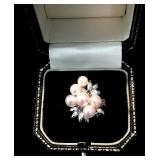 6 High Luster Matched 5.5-6mm Cultured Pearls & (3) .03ct Sapphires in 14k Ring, size 5.5, 6.6g $295 6 High Luster Matched 5.5-6mm Cultured Pearls & (3) .03ct Sapphires in 14k Ring, size 5.5, 6.6g $295