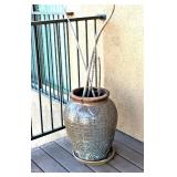 Extra Large Clay Color Texturized Art Deco Style Planter; BIN $45