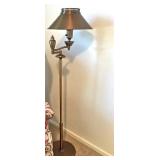 Satin Brass Adjustable Arm Floor Lamp; BIN $50