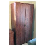 Modern Walnut Finish 6 Shelf Storage Cabinet 72Hx35.75Wx20D $125