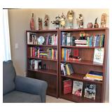 Modern Walnut  Finish Bookcases (2) 60Hx36Wx11.5D $50 each