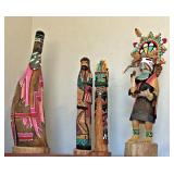 4 Wood Carved Kachinas $50set