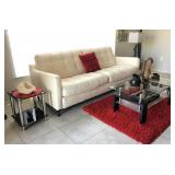 Natuzzi Cream Leather Sofa 27Hx86Wx39D some minor discoloration in 1 spot, $495 