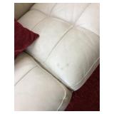 Natuzzi Small discoloration on Cream Leather Sofa