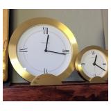 Tiffany Brass Mantle Clock Large $150, Small $80
