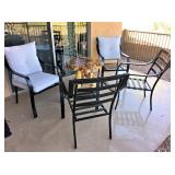 Set of 4 Slatted Steel Patio Chairs $60