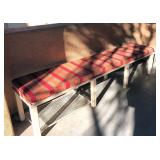 Metal Padded Bench & Cushion with Lower Shelf $75