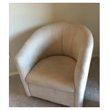 Natuzzi Natural Suede Swivel Tub Chair $395