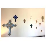 Collection of 10 Crosses, Stained Glass, Tin, Talavera, Tile $50set