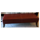 Cordovan Leather Bench with Curved Wood Feet $50 some small marring