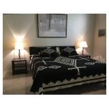 Diamond & Cross Design King Wool Blanket & Pair of Matching King Pillows $75