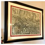 A WORKING DAY  46 BIRDS 4 BELLS, John A Knudsen, 1988, Etching 8-100, 48x36 framed, signed $550