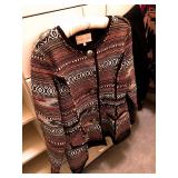 Thick Textured Multi Pattern Jacket with Silver Conchos, Large $40