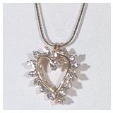 14kyg Heart Pendant with 16 Diamonds, G, VS, 1.76ct tw; 18" Chain; SALE $625