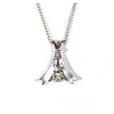 14kwg 2 Stone Diamond Pendant, .25ct, .06ct, 16" Chain, SALE $90