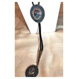 Sterling & Turquoise Bear Claw Bolo with Silver Tips & Mini Bolo, Signed N. Hany; SALE $150