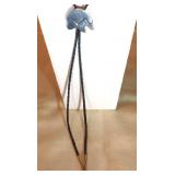 Hopi Overlay Sterling Bear Fetish with Turquoise Eye; SALE $40