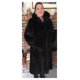 Vintage Full Length Ranch Mink Coat, Fur Lined Collar, Invisible Hooks, M, Xlnt Cond; SALE $900 OBO