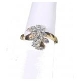 14kyg Diamond Waterfall Ring, 15 Round Full Cut Dias, SI-2, I-J .84ctw, size 7.5; SALE $485