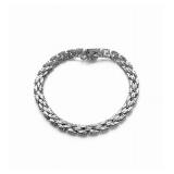 STERLING RICCIO 5 ROW LINK ITALIAN BRACELET with BOX CLASP & SAFETY LOCK, 7 3/4"x3 1/6", 14.3gm $65
