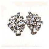 Vintage WEISS RHINESTONE OAK TREE EARRINGS, Clip Back, Signed, NOW $38