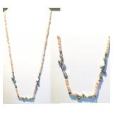 PINK FRESHWATER PEARLS 15-17"+3 STERLING STATIONS+RHINESTONES-LOBSTER CLASP-Stamped NOW $28
