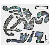 Vintage TAXCO .925 INLAID ABALONE MAYAN FIGURE BROOCH/PENDANT-1.75sq-13.6gm-Signed; NOW $30