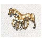 Vintage NAPIER BRUSHED & POLISHED MARE & PONY, 1.5"x1.75", Signed, NOW $26