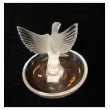 LALIQUE FROSTED CRYSTAL DOVE & PIN TRAY - Excellent Condition - $60