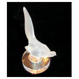 LALIQUE FROSTED CRYSTAL PHEASANT on Glass Pedestal - Excellent Condition - $60