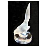 LALIQUE FROSTED CRYSTAL PHEASANT on Glass Pedestal - Excellent Condition - $60
