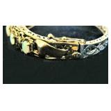 Vintage FILIGREED 14KT GOLD & AUSTRALIAN OPAL BRACELET - Excellent Condition - 6 1/2" - $395