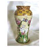 ENAMEL VASE & GILDED WIRE VASE 6"X2.75 Beautiful Condition with Bunny & Butterfly  $45