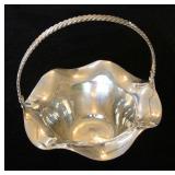 Sterling Mid-Century UNDULATING BASKET with Braided Handle  Excellent Condition 7.5x6.75 15.7oz $180