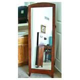 Easel Back Solid Wood Walnut Finish Floor Mirror $30