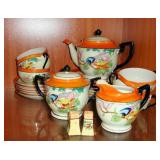Vintage Chinese Lusterware Tea Set for 4 + Sandwich Plates + S&P $20