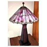 Arts & Crafts Stained Glass Lamp w/Metal Base $75