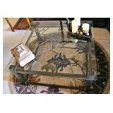 FINAL REDUCTION! Glass & Iron Western Themed Coffee Table was $60 Now $50!