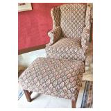 FINAL REDUCTION! Henredon Mahogany Wing Chair & Ottoman $225 now $100! obo!
