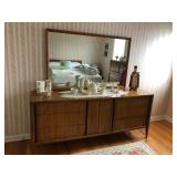 Vintage Mid Century Modern Dresser with Mirror