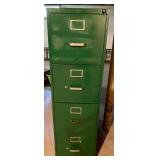 Vintage Green Metal Filing Cabinet