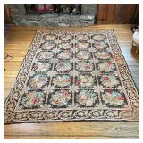 STARK PANELED FLORAL NEEDLEPOINT CARPET