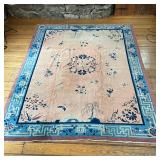 BEAUTIFUL ANTIQUE CHINESE SALMON CARPET